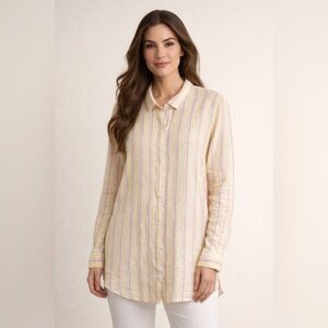 Linen Striped Women's Top 1X Coldwater Creek
